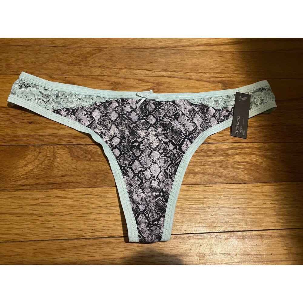 Free Press Women's Lace Trim Thong - Med